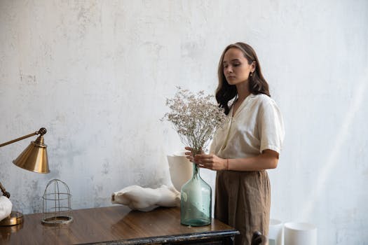 peaceful workspace with plants