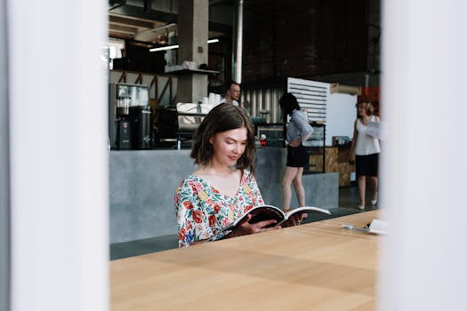 a person enjoying their space with a book