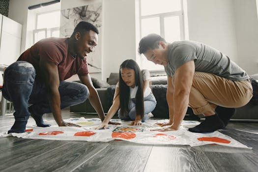 friends playing board games together