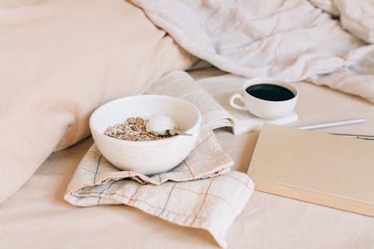 a peaceful journaling setup with colorful pens and a cozy blanket