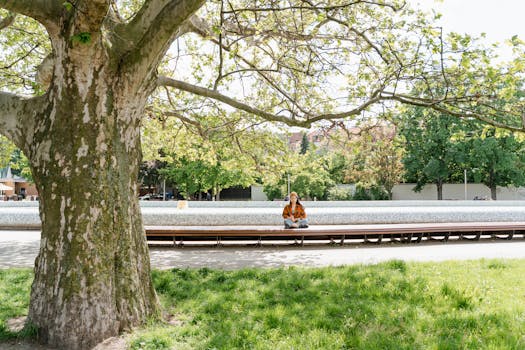 happy person enjoying solitude