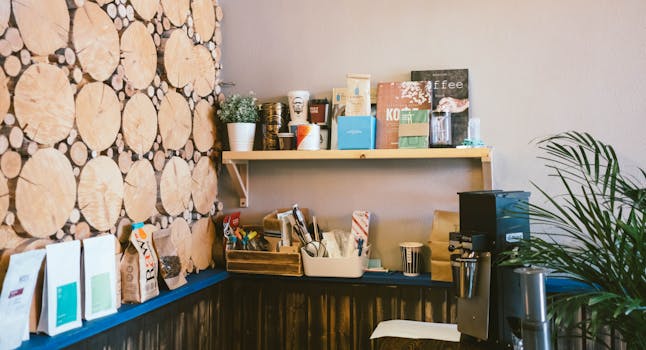 art supplies and a cozy corner