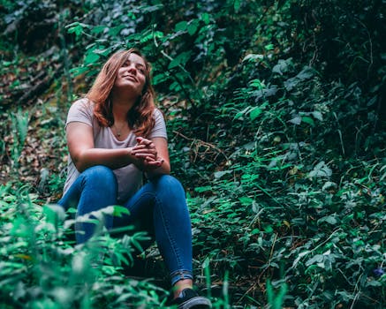 person enjoying a peaceful hike