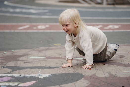 happy child engaged in solo activity