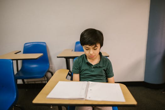 students in a quiet classroom