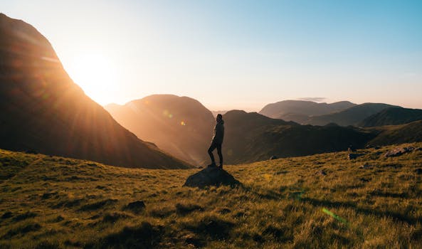 person hiking in nature