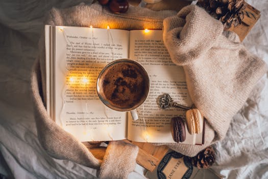 cozy reading nook with soft lighting